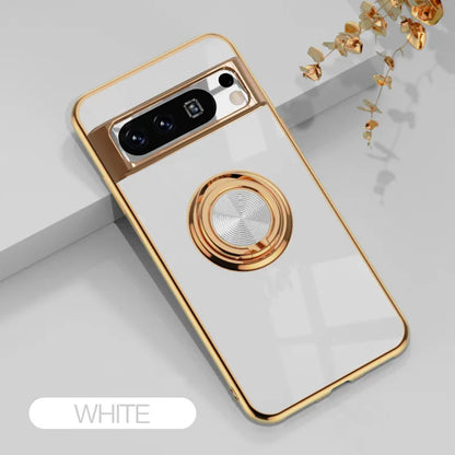Shockproof Plating Ring Holder Phone Case For Google Pixel 10 9 Pro XL 9A 8A 8 Pro Cover Stand Back Shell Capa Funda Coque