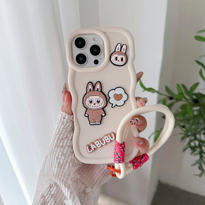 Cartoon Wrist Strap Phone Case for IPhone 17 Air 16 15 14 13 12 11 Pro Max XS X  XR 7 8 Plus Silicone Soft  Protective Cover