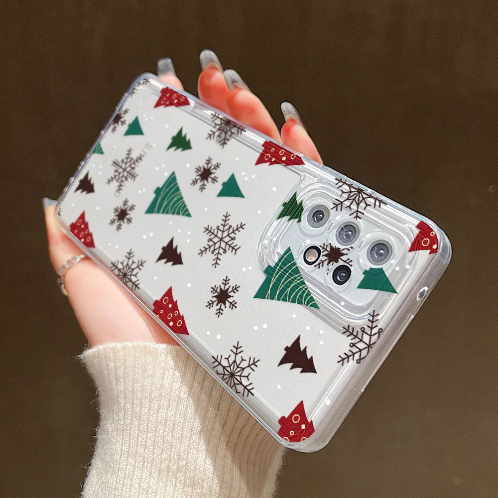 Merry Christmas Phone Case For Samsung A55 5G S24 Ultra A54 A53 A35 A15 A16 S23 FE S22 S21 S20 FE Soft TPU Carcasa Funda Cover