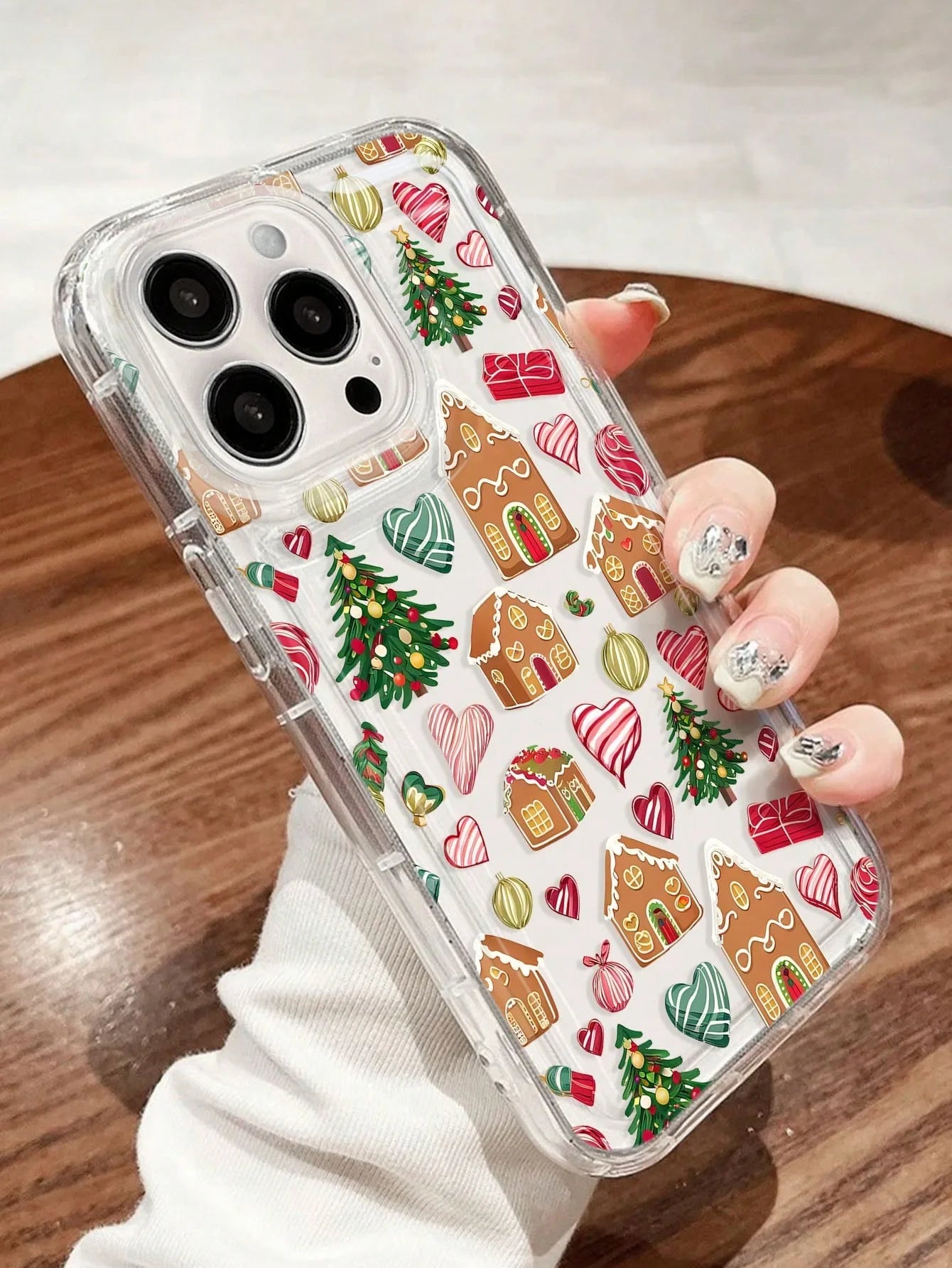 Creative Christmas-themed printed phone shock-proof case, suitable for iPhone 17, 16, 15, Plus, Pro, Max series phones - can be
