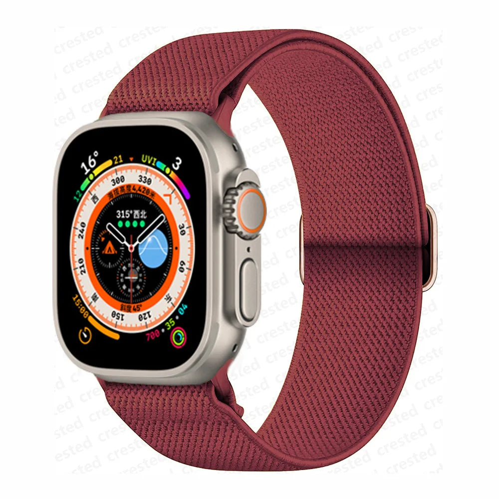 Scrunchie Strap for Apple watch band 45mm 44mm 40mm 41mm 42mm 46mm 49mm Elastic Nylon bracelet iWatch 11 10 9 8 7 6 se Ultra 3/2