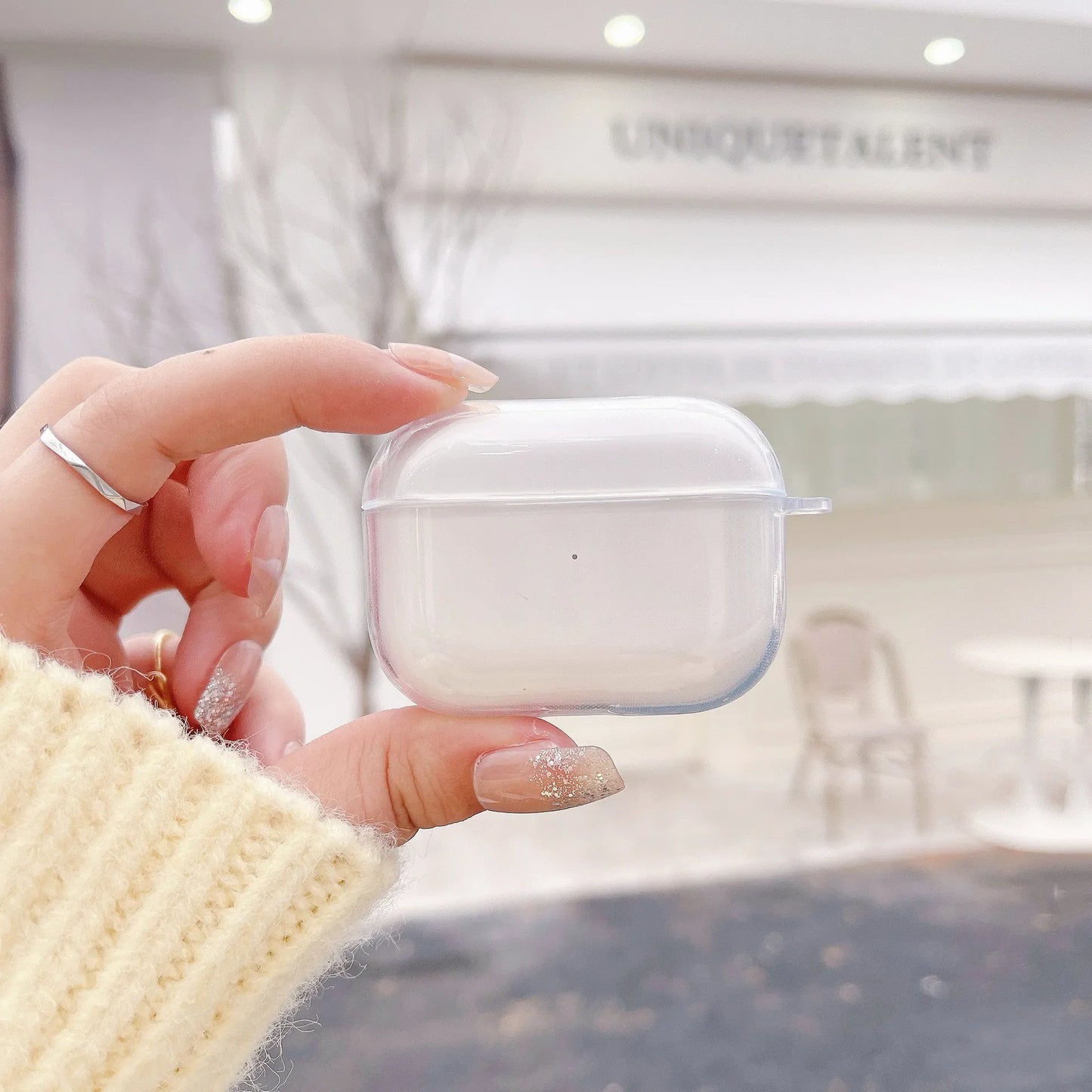 Hot Off Stylish Black Airpods Case Clear Case For Airpods 4 2 3 Pro 2 Generation Airpod Pro Cover Gift For Boyfriend Earphone