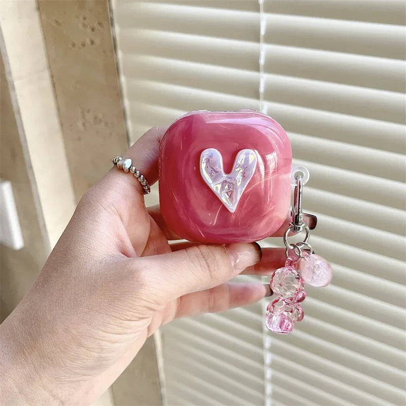 For Samsung Galaxy Buds 3 Pro/Buds FE/Buds 2 Pro/Buds 2/Buds live/Buds pro Case,Cute Cartoon Rabbit Earbuds With KeyChain Cover