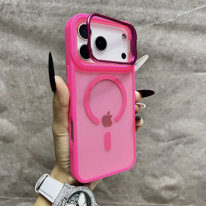 Matte Magnetic Translucent Wireless Charge Stand Case For iPhone 17 Air 16 15 14 13 12 11 17 Pro Max Magsafe Must-Haves Cover