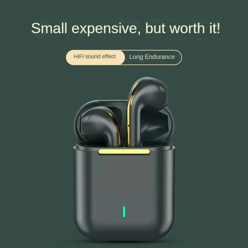 J18 TWS Wireless Bluetooth Earphones HiFi Stereo Sound, In-Ear Headset With Mic, USB Charging Case For Daily Use 300mAh Battery