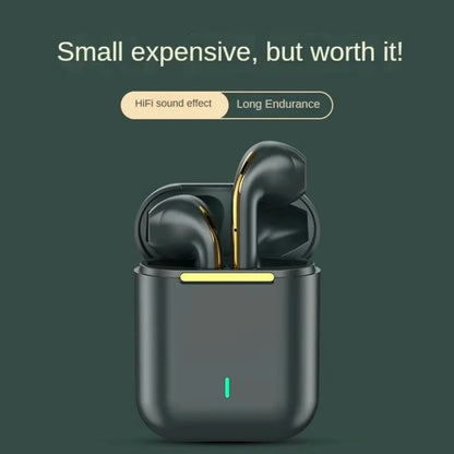 J18 TWS Wireless Bluetooth Earphones HiFi Stereo Sound, In-Ear Headset With Mic, USB Charging Case For Daily Use 300mAh Battery