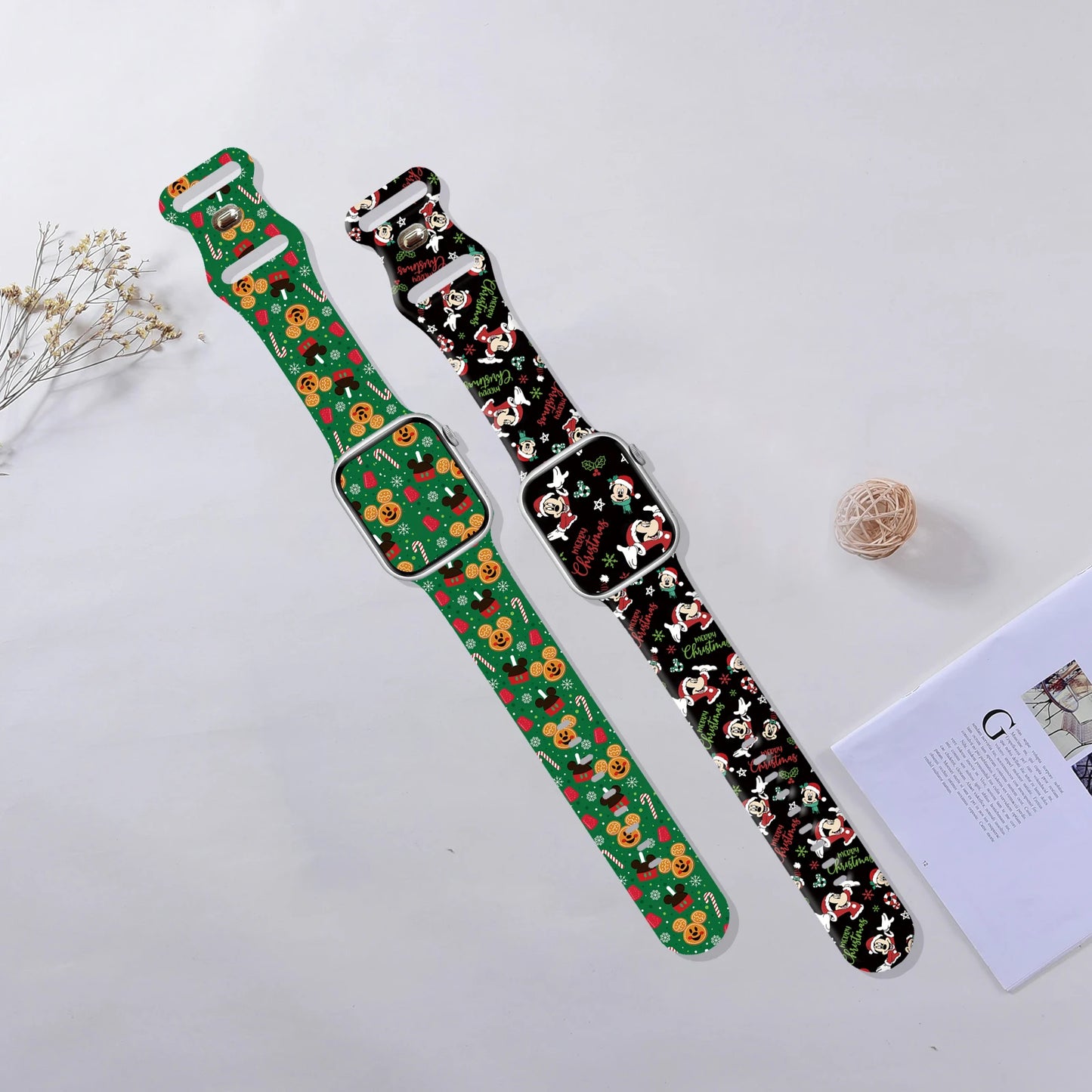 Mich Christmas 1 Printed Strap for Apple Watch 11 10 9 8 7 SE Silicone Band Replaceable Watchband for iWatch 46mm 44mm 42mm 41mm