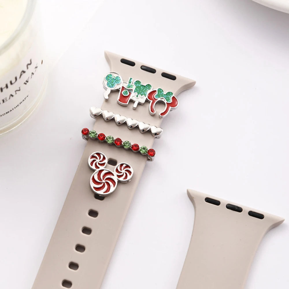 Suitable for Apple Watch Decorative Rings Christmas Watch Decorative Accessories Silicone Strap Decorations