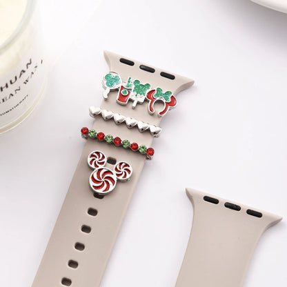 Suitable for Apple Watch Decorative Rings Christmas Watch Decorative Accessories Silicone Strap Decorations