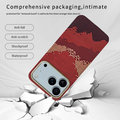 For iPhone 17 pro max case carbon 600d kevlar aramid fiber magsafe fabric thin hard 17 Air cover magnetic balck Slim light red