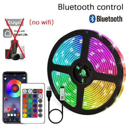 WiFi LED Strip Light Tuya Smart Life Flexible Light Lamp USB Desktop Screen TV BackLight Diode Tape Support Alexa Google