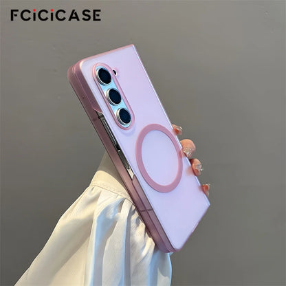 Frosted Ultra Thin Matte For Magsafe Magnetic Case For Samsung Galaxy Z Fold 7 6 5 4 3 Slim Frosted Clear Hard PC Cover