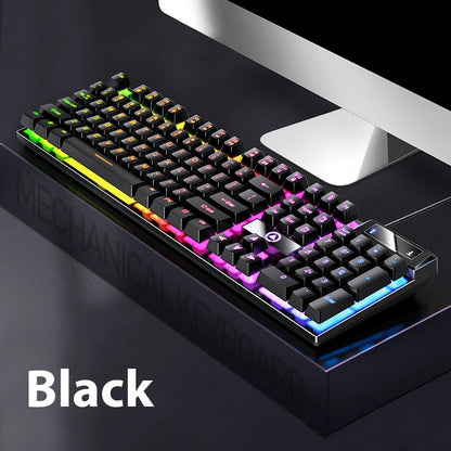 K500 Keyboard Mixed Color White Pink Keycaps 104 Keys Wired Gaming Keyboard for Laptop PC