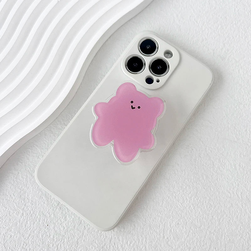 Acrylic Material Cartoon Cute Bear Design Phone Holder Foldable Grip