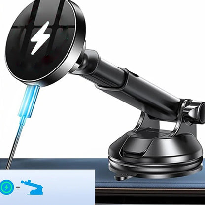 UYUXIO Strong Magnetic Car Phone Charger – 15W Fast Charging Dashboard & Windshield Mount Holder for iPhone 16 15 14 Pro Max