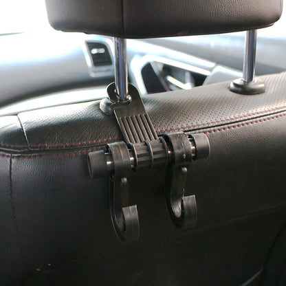 Car Seat Headrest Hook Carbon Fiber Mobile Phone Holder Vehicle Universal Holder Handbag Purse Coat Car Interior Accessories