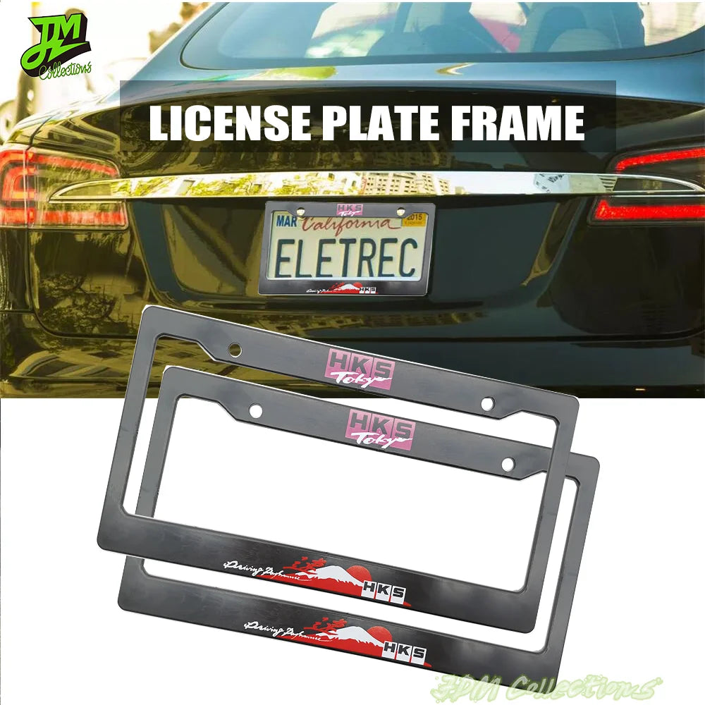 1 Pair(2pcs) JDM Racing Style USA Standard ABS Car License Plate Frame For Tofu Akina Fake Taxi Spoon Hokkaido Decoration Auto