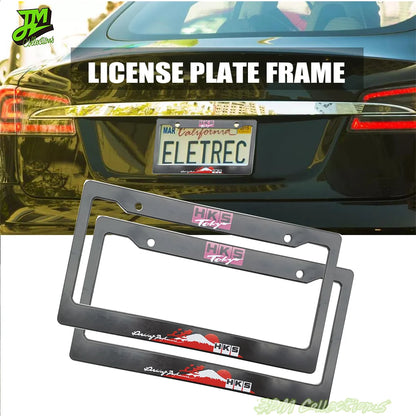 1 Pair(2pcs) JDM Racing Style USA Standard ABS Car License Plate Frame For Tofu Akina Fake Taxi Spoon Hokkaido Decoration Auto