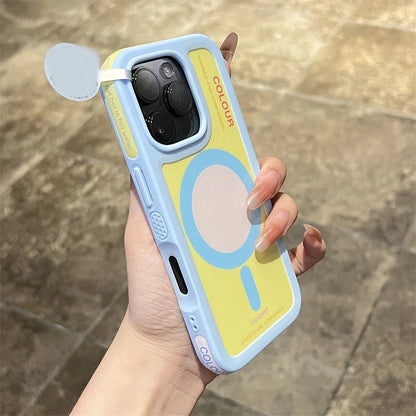 Dopamine Magnetic Clash Color Bumper Case for iPhone 16 15 14 Pro Max for Magsafe Candy Contrast Color Shockproof Cover Funda