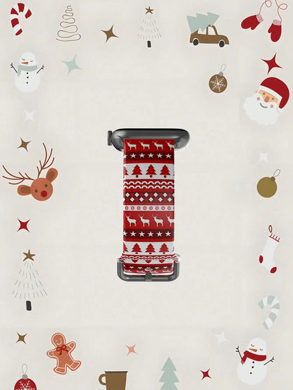 Christmas Red Candy Design For Apple Watch Band 42mm 41mm 40mm 44mm 45-38mm Retro iwatch Series 8 7 SE 3-6 9 10 11 Ultra 3 49mm