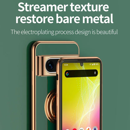 Luxury Ring Holder Magnetic Stand Case for Google Pixel 9 8 7 Pro 8A 7A 6A 5A Pixel8A Bracket Plating Soft TPU Shockproof Cover