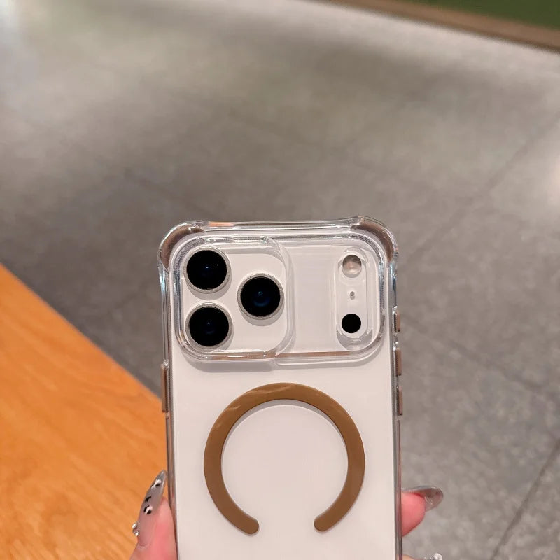 Luxury Magsafe Color Airbag Shockproof Clear Case For iPhone 17 Air 16 15 14 13 12 Pro Max Plus Magnetic Wireless Charging Cover