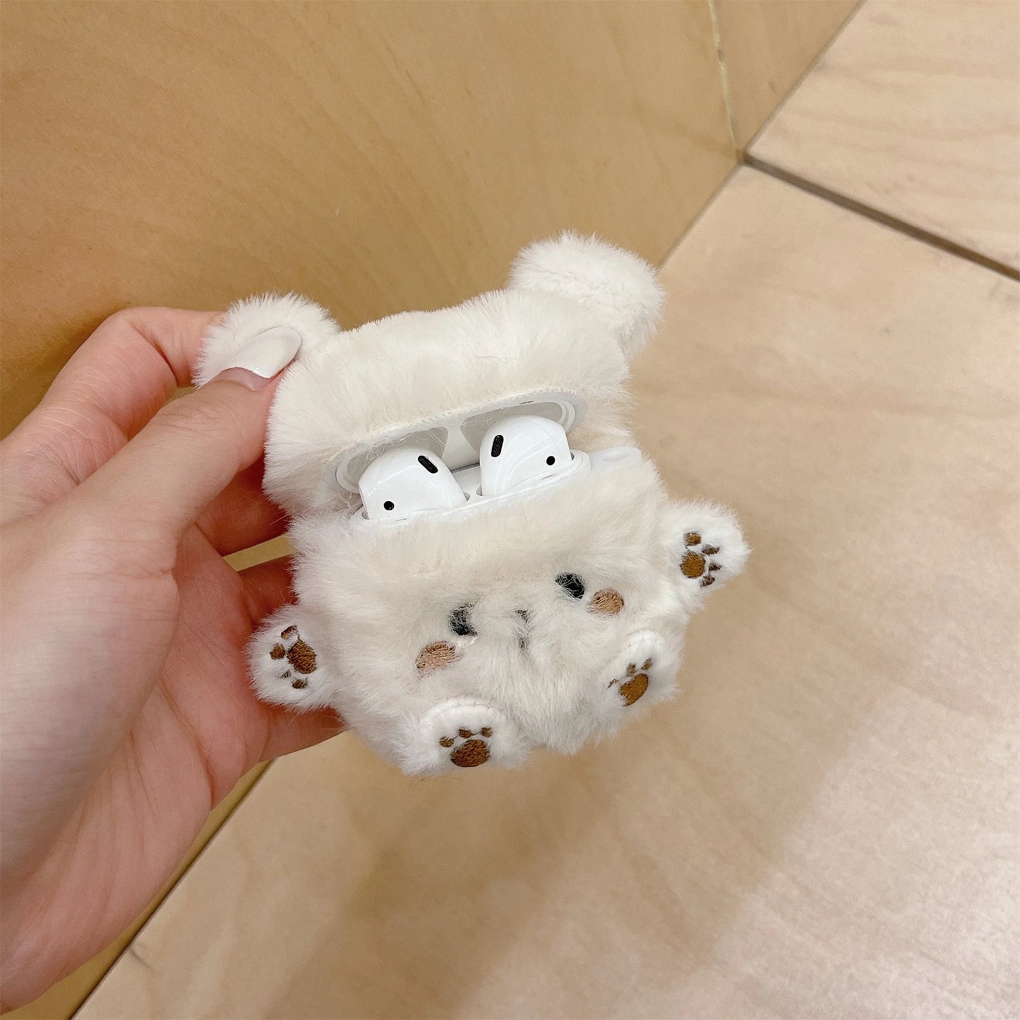 Cute Bear Soft Furry Plush Earphone Case For Apple AirPods 3 Pro 2 Headphones Soft Silicone Funda For air pods 1 2 Headset Cover