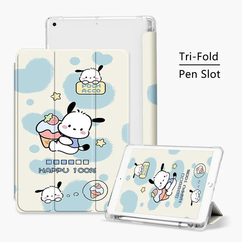 Pochacco iPad Case for 10th Generation 10.9 Inch 9th 10.2in Cartoon Case For 2024 Air Pro 11in Mini4 5 Tablet Cover Kids Gift