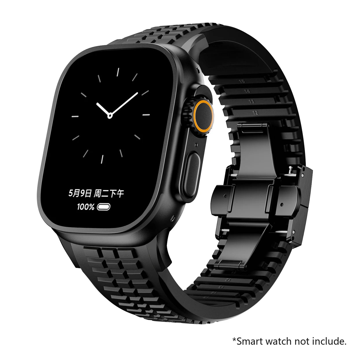 Silicone Band for Apple Watch 46mm 45 44mm 42 Sports Strap for Iwatch Ultra 2 49mm for Series 10 9 8 7 Se 6 5 Se Luxury Bracelet