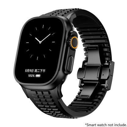 Silicone Band for Apple Watch 46mm 45 44mm 42 Sports Strap for Iwatch Ultra 2 49mm for Series 10 9 8 7 Se 6 5 Se Luxury Bracelet