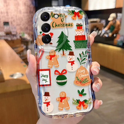 Christmas Pattern Case for Samsung Galaxy S24 S23 S22 S21 Ultra Plus S20 FE A73 A72 A71 A55 A54 5G A53 A52 A51 4G A50S A50 Cover