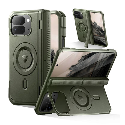 Dexnor Magnetic Case for Google Pixel 10 Pro Fold with Dual Kickstands Front Screen Protector Hinge Protection Cover