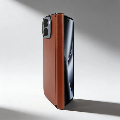 Luxury Genuine Leather Case For Google Pixel 10 Pro Fold 9pro fold Oil Wax Central Axis Pattern Phone Back Cases Without Front