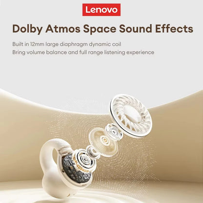 Origina Lenovo LP25 Bluetooth V5.4 Earphones Multi-function Ear-clip Design Headphones Fast Charging With Type-C Port Earbuds