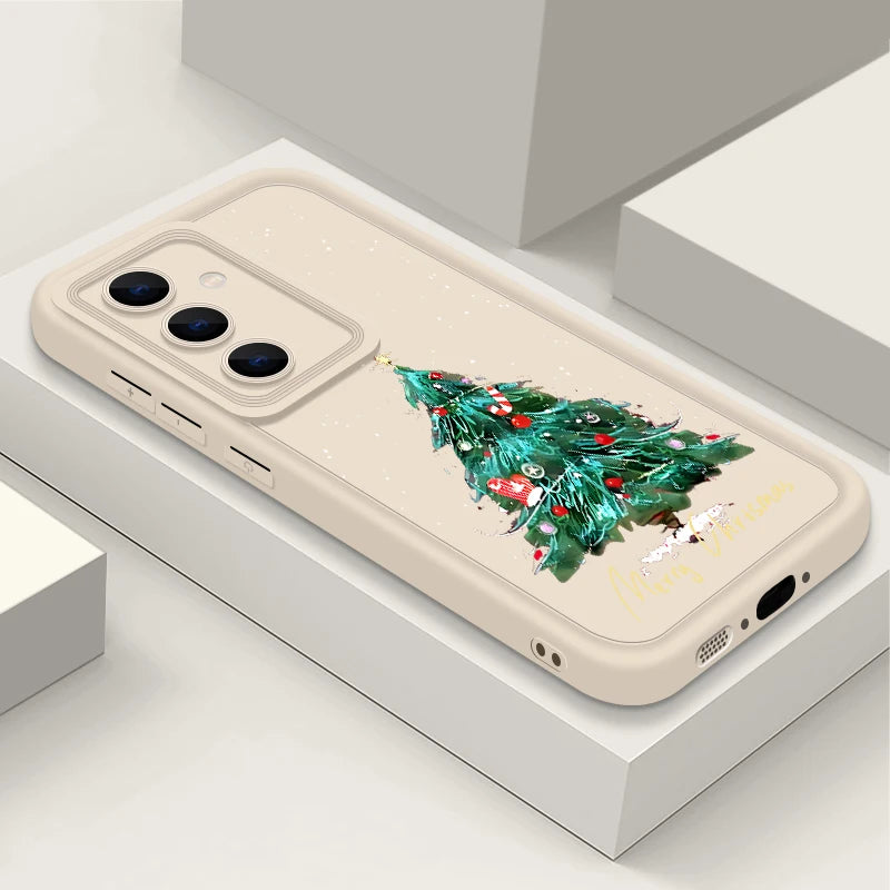 Case For Samsung Galaxy A17 A56 A16 A55 A15 A36 A35 A25 A26 5G S25 Edge S22 S24 Ultra S23 S24 FE TPU Christmas Tree Phone Cover