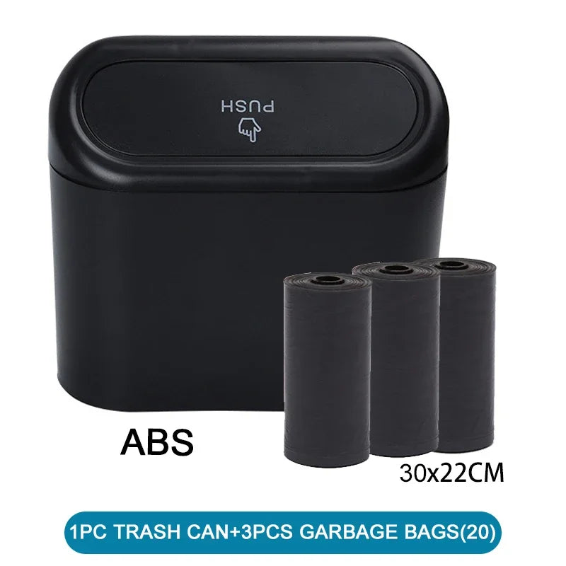 Car Trash Can Bin with Lid Universal Vehicle Mini Leakproof Garbage Can Bin Car Organizers and Storage for Auto Office Home
