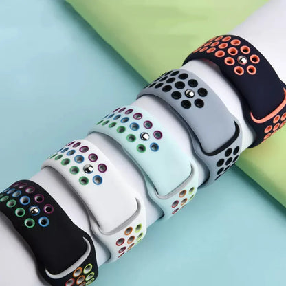 Silicone Watch Strap For Apple Ultra 2 49MM Sports Band For Iwatch Series 10 9 8 7 6 SE 46mm 45MM 41MM 44MM 42MM Breathable Band