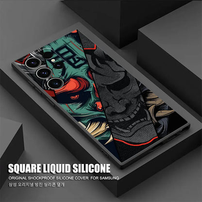 Samurai Hannya Mask Ghost Phone Case For Samsung Galaxy S24FE Cases S25 S23 S21 Ultra S20 S24 FE S22 Plus A25 A35 A54 A55 Cover