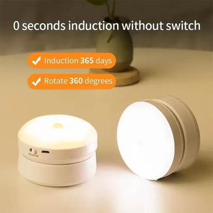 Night Light Motion Sensor Light Rechargeable Wireless LED Lighting 360 Rotating Magnetic For Room Bedside Table Cabinet lighting