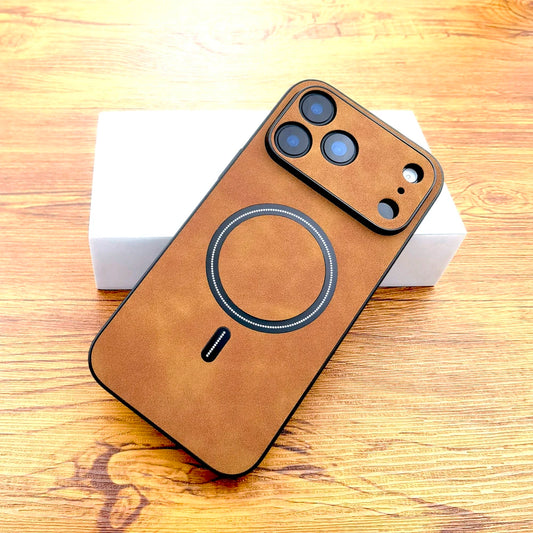 Luxury Faux Leather Retra Case For iPhone 17 Air 16 16E 15 14 13 12 11 Pro Max 17Pro iPhone17 Magsafe Wireless Charge Full Cover