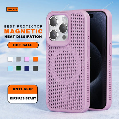 New Heat Dissipation Magnetic Phone Case for iPhone 14 15 16 Plus 11 12 13 16 Pro Max Matte Magsafe Charging Shockproof Cover