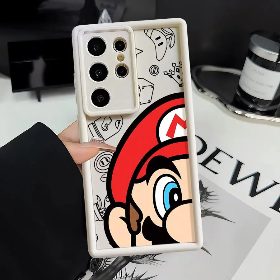 M-Mario Cartoon Phone Case for Samsung Galaxy S20 S24 Ultra FE S23 Plus S21 S22 S23 Ultra 5G Silicone funda