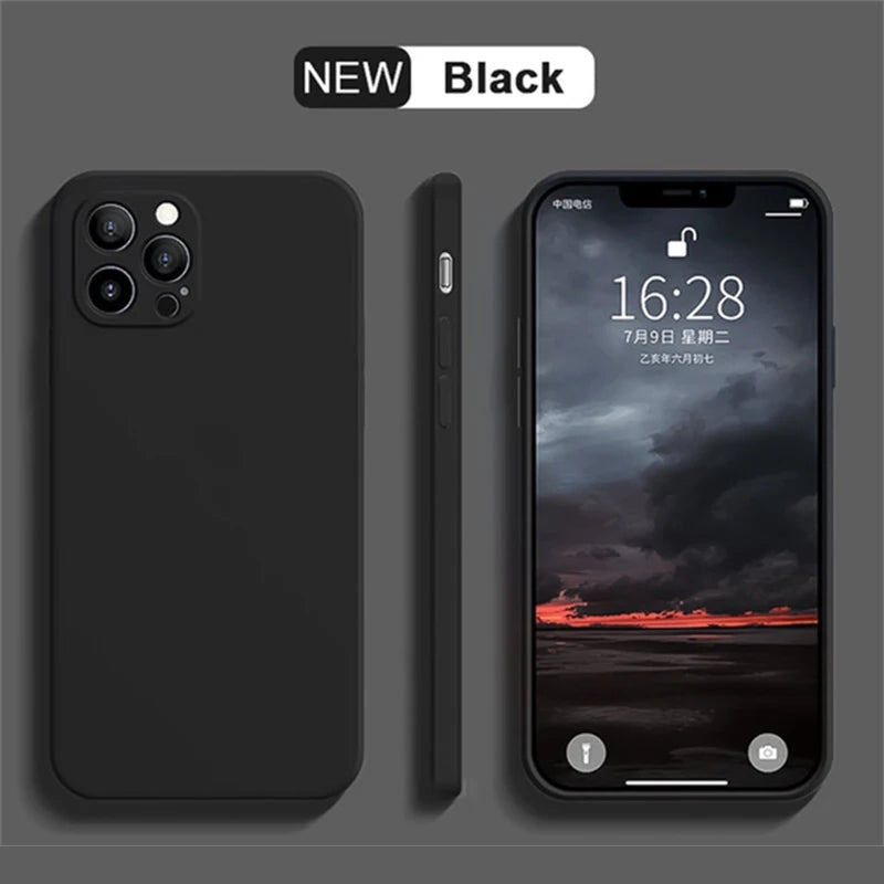 Full Protection case Dark Purple For iPhone 16 Liquid Silicone Phone Case 11 12 13 14 15 Pro Max Mini X XS XR 7 8 14 15 16 Plus