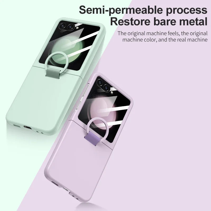 Hot Skin Feel Glass Case for Samsung Galaxy Z Flip 7 FE 6 5 5G Fold business Fashion Cover Anti-knock Cases for Flip5 Flip6