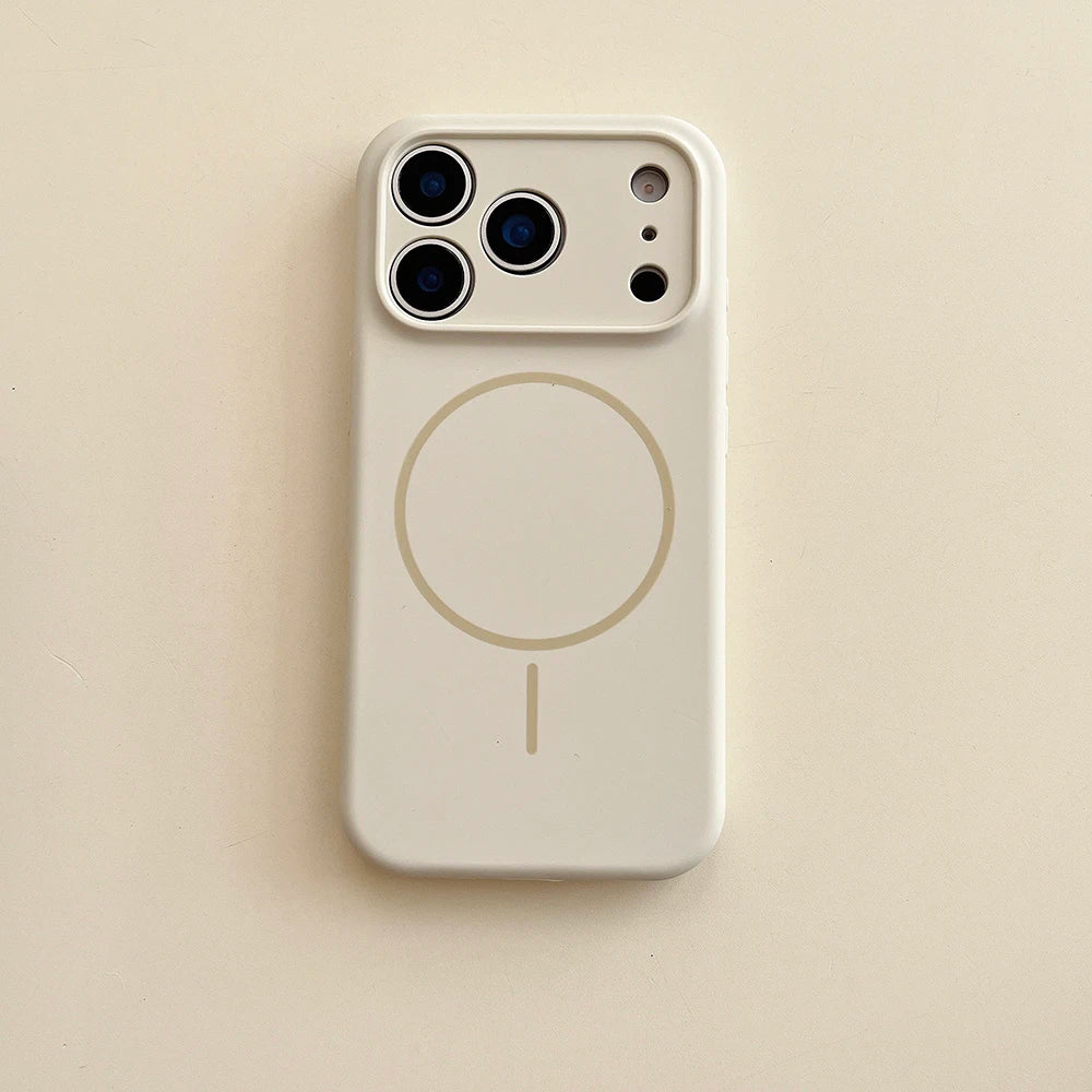 Desert Gold liquid silicone magnetic charging phone case for iPhone 17 16 15 14 13 12 Pro Max Air fine hole magsafe soft cover