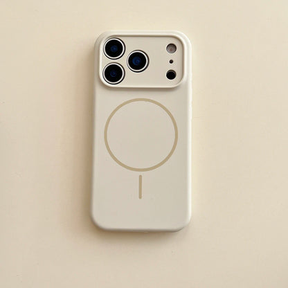 Desert Gold liquid silicone magnetic charging phone case for iPhone 17 16 15 14 13 12 Pro Max Air fine hole magsafe soft cover