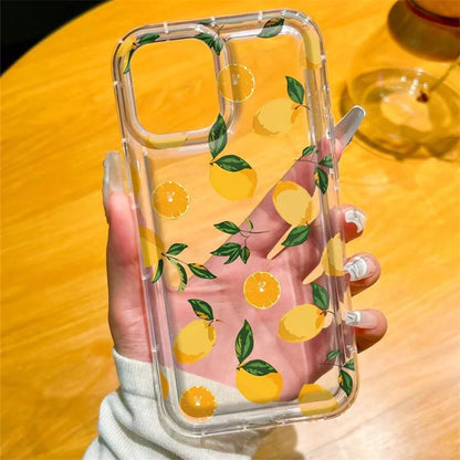 Summer Fresh Fruit Lemon Print TPU Phone Case for IPhone 16 15 14 13 12 11 Pro Max XS XR X 7 8 Plus Air Cushion Shockproof Cover