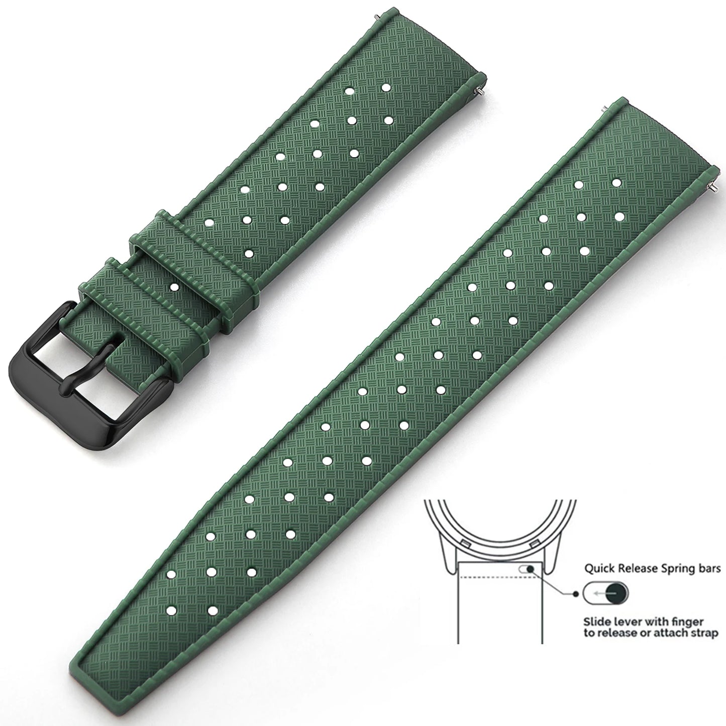 Tropical Silicone Watch Band Quick Release Watch Band 18mm 20mm 22mm Rubber Tropic Smart Watch Strap for Oris Seiko Citizen
