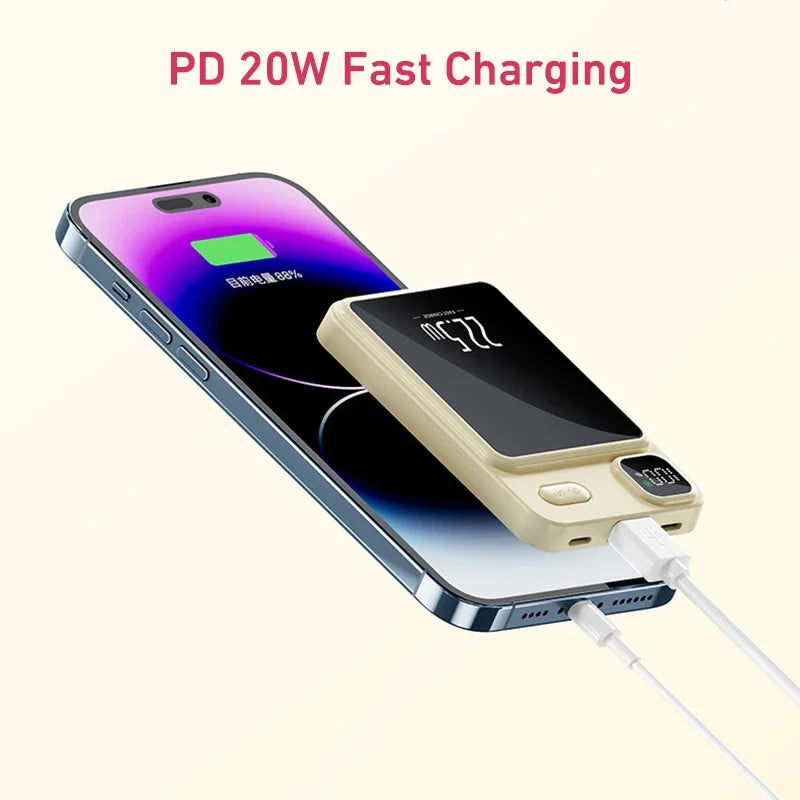 Magnetic Wireless 20000mAh Power Bank Portable External Battery for IPhone16 15 14 13 Samsung S24 Xiaomi Fast Charge Powerbank