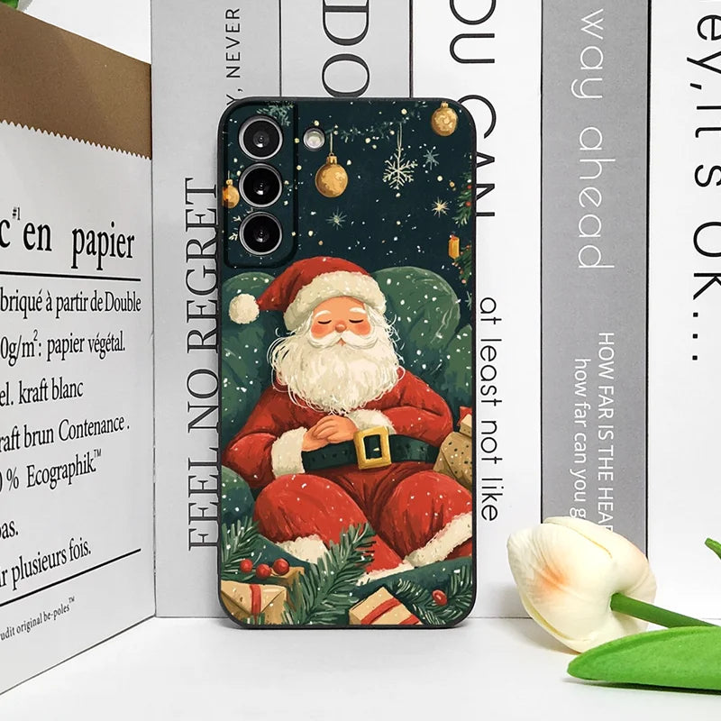 Merry Christmas Tree Santa Claus Pattern Phone Case for Google Pixel 9A 8A 7A 6A 7 PRO 8 9 Pro XL 5G Shockproof Soft Back Covers